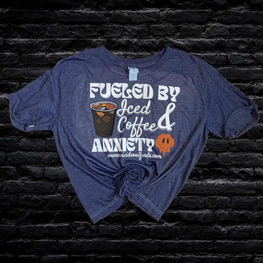 Large Fueled By Iced Coffee exclusive READY TO SHIP Crop Top T-shirt